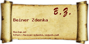 Beiner Zdenka névjegykártya